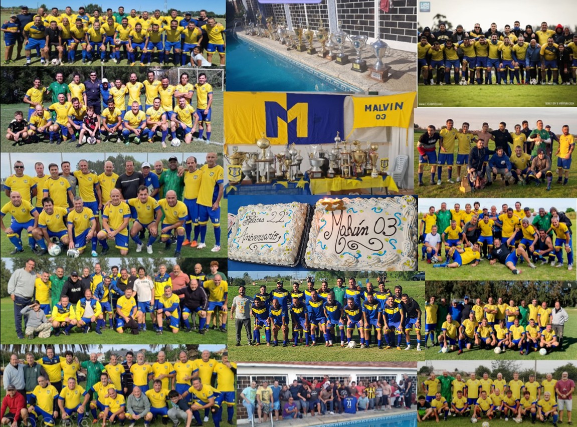 Collage de fotos históricas de Malvin03 - equipos, trofeos y celebraciones